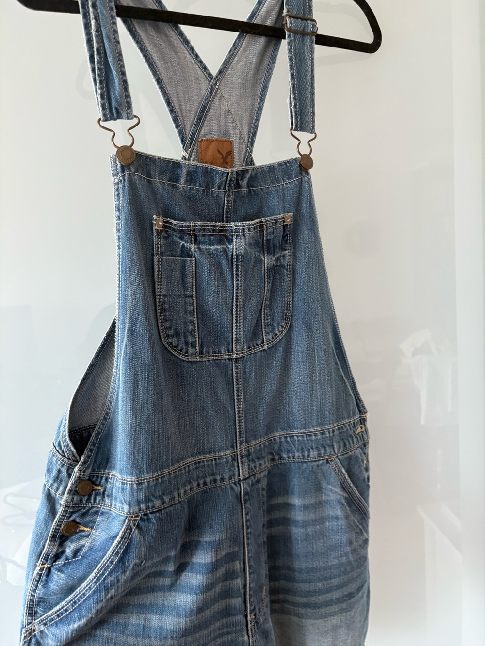 American Eagle Outfitters Light Blue Denim Overalls - Picture 2 of 5